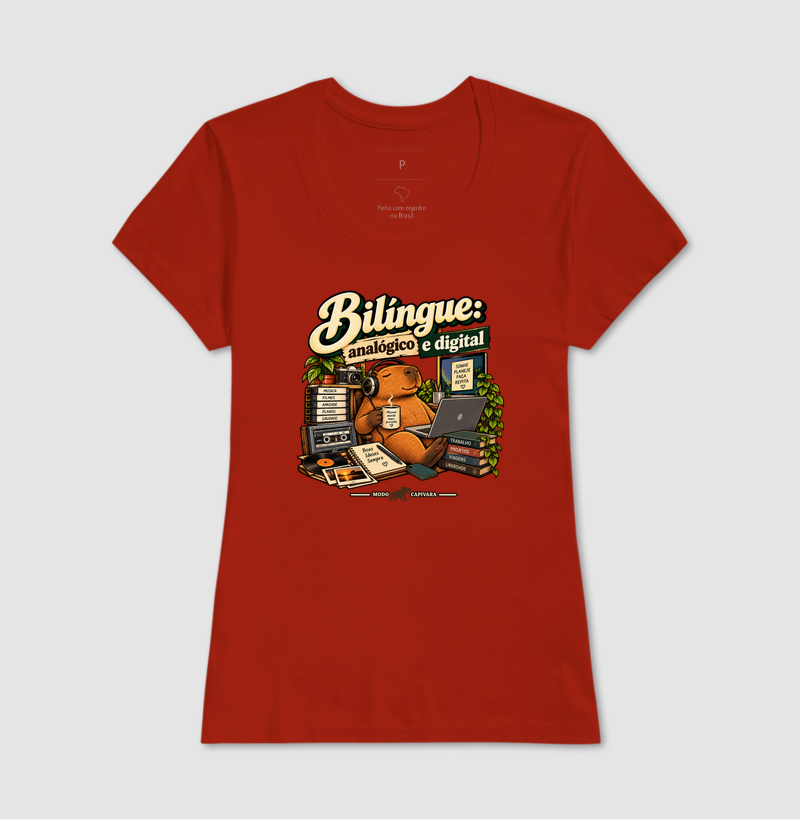 BILÍNGUE, ANALÓGICO E DIGITAL - Modo Capivara - Camiseta - Imagem 13