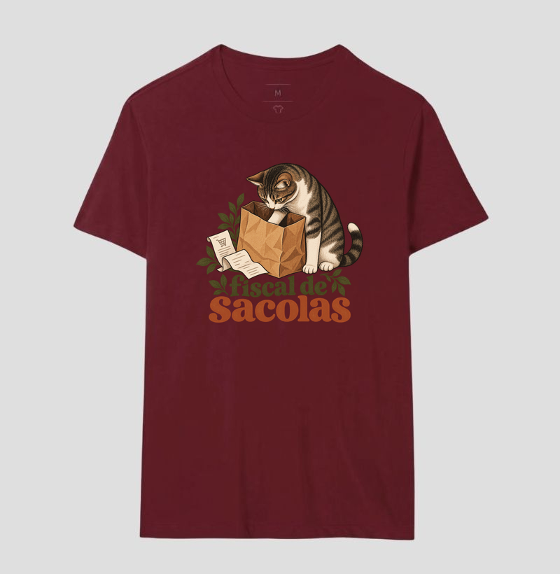 Camiseta Gato Compras "fiscal de sacolas" | Pelo & Pano - Imagem 18