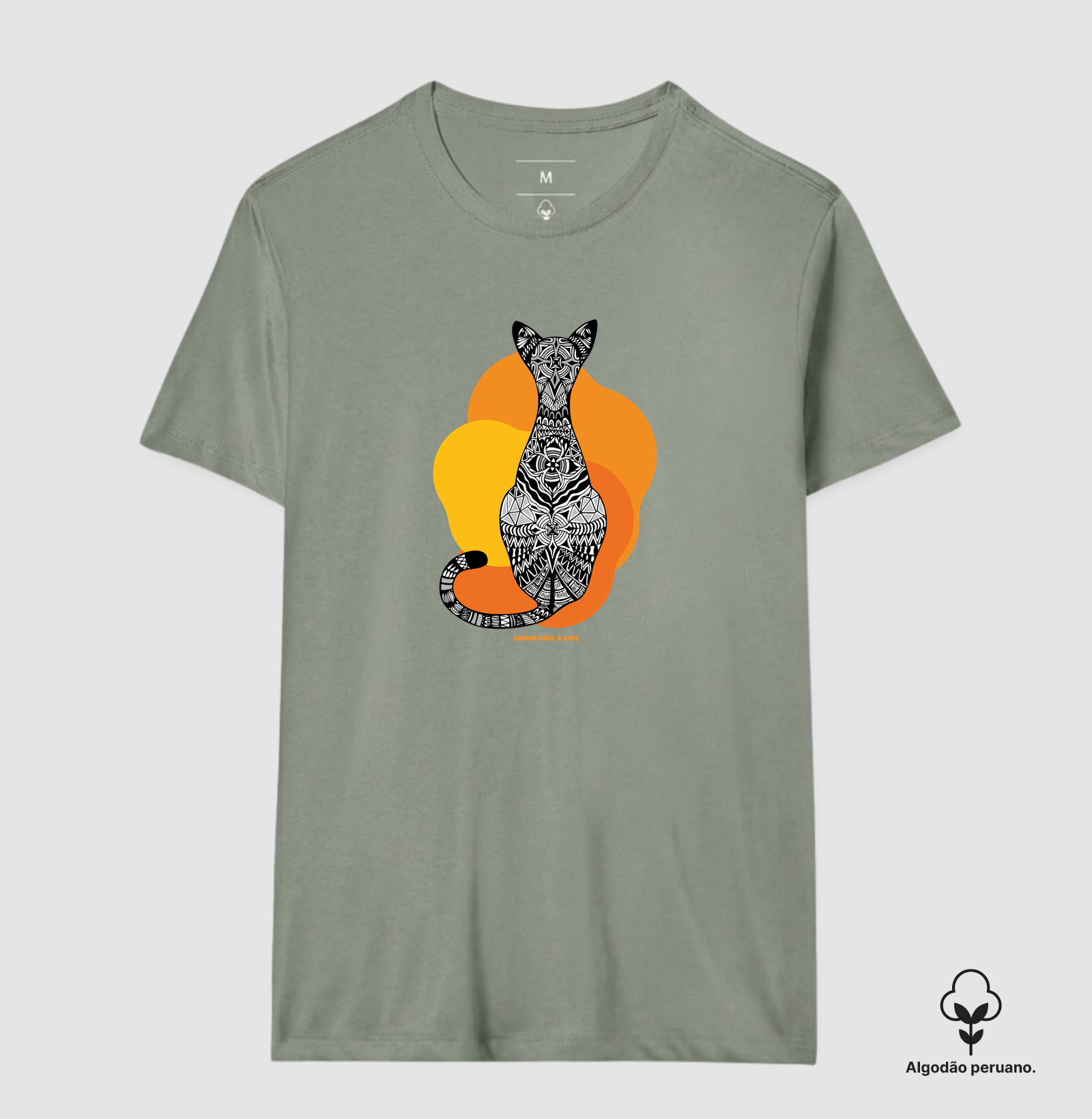 Gata de costas e fundo laranja e amarelo - Imagem 4
