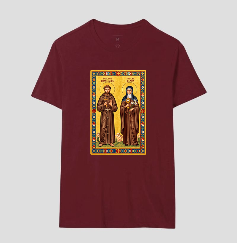 Camiseta São Francisco e Santa Clara de Assis Moldura - Imagem 16