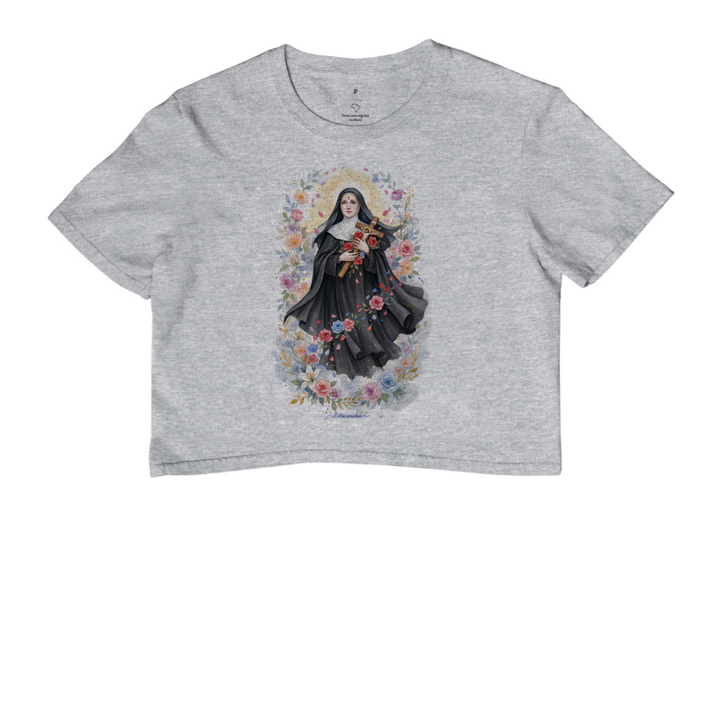Santa Rita de Cássia - Aquarela com Rosas - Imagem 3