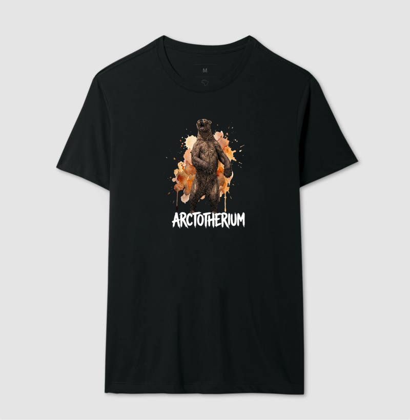  Camiseta Urso Arctotherium Ataque Algodão Premium Dinoloco  - Imagem 2