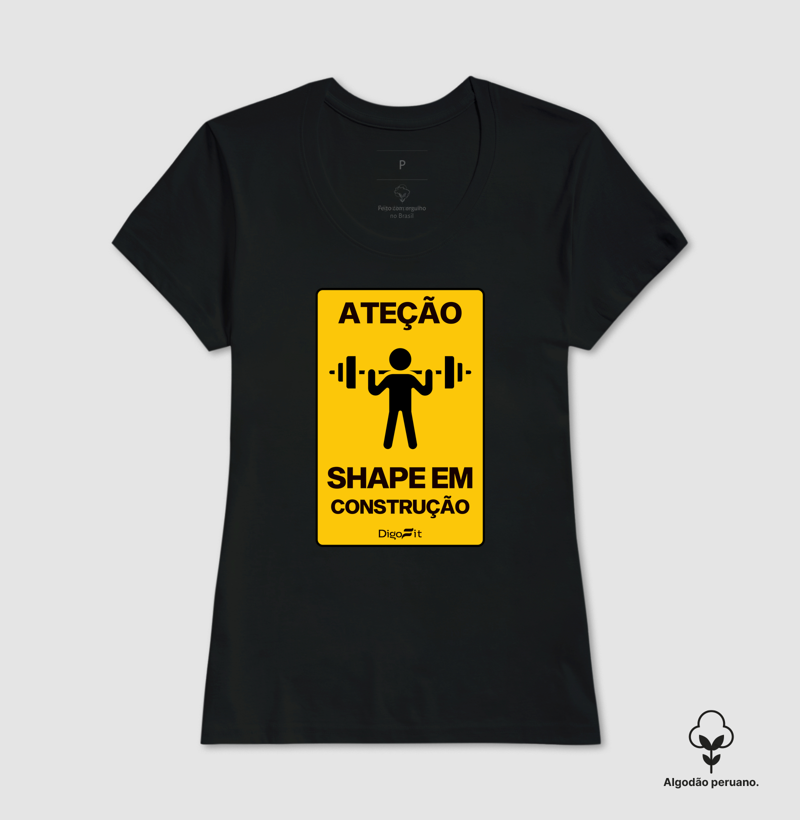 CAMISETA ALGODÃO PERUANO ACADEMIA SHAPE EM CONSTRUÇÃO - Imagem 6