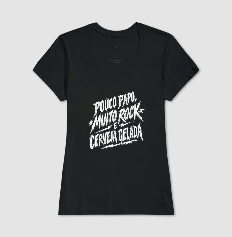 Camiseta Rock “Pouco Papo, Muito Rock e Cerveja Gelada” - Imagem 3