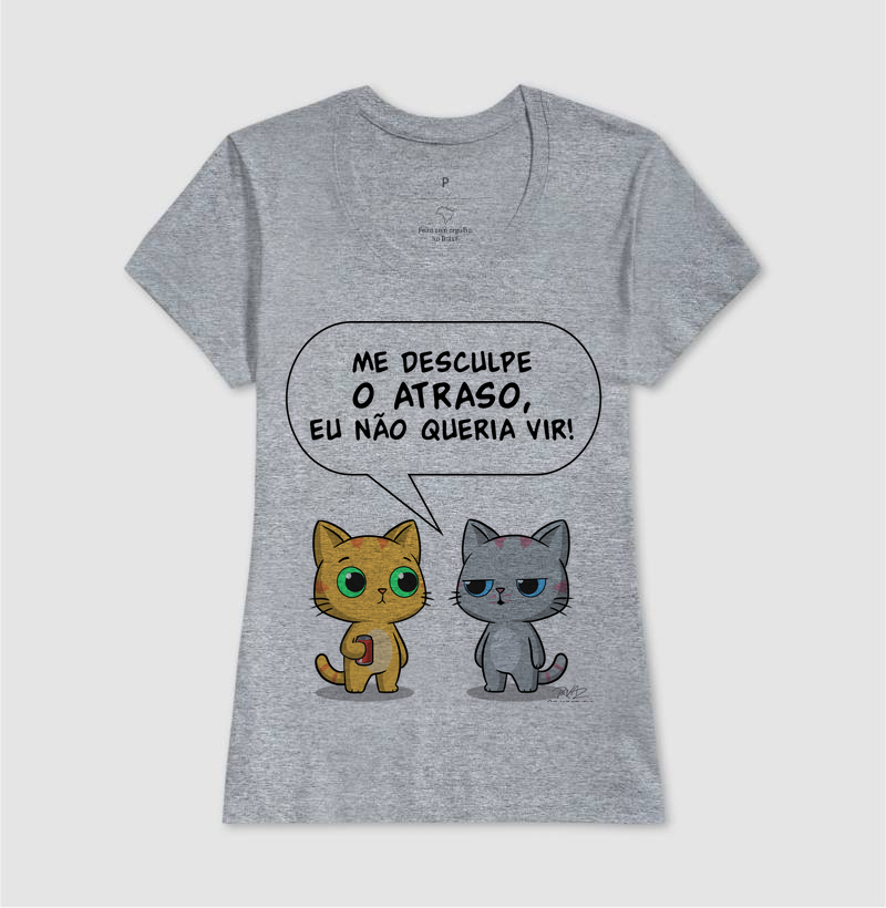 Camiseta Gato Sincero Atraso - Imagem 9