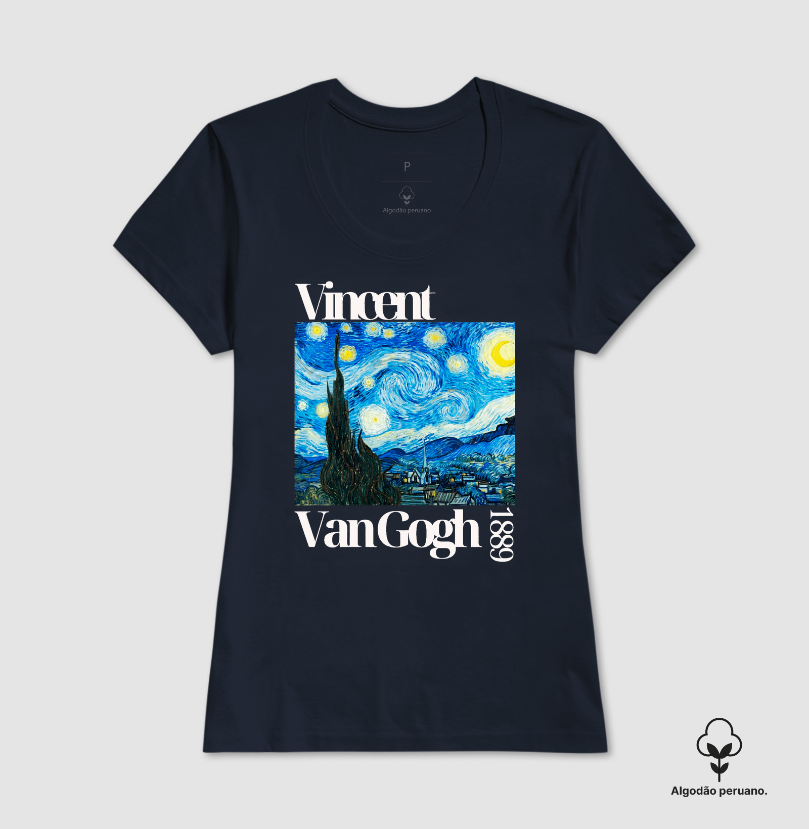 Camiseta Algodão Peruano Tanguis Van Gogh Arte Premium - Imagem 5