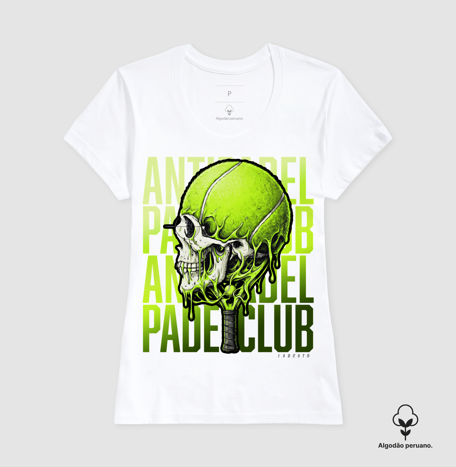 Camiseta Anti-Padel Caveira Verde - Imagem 2