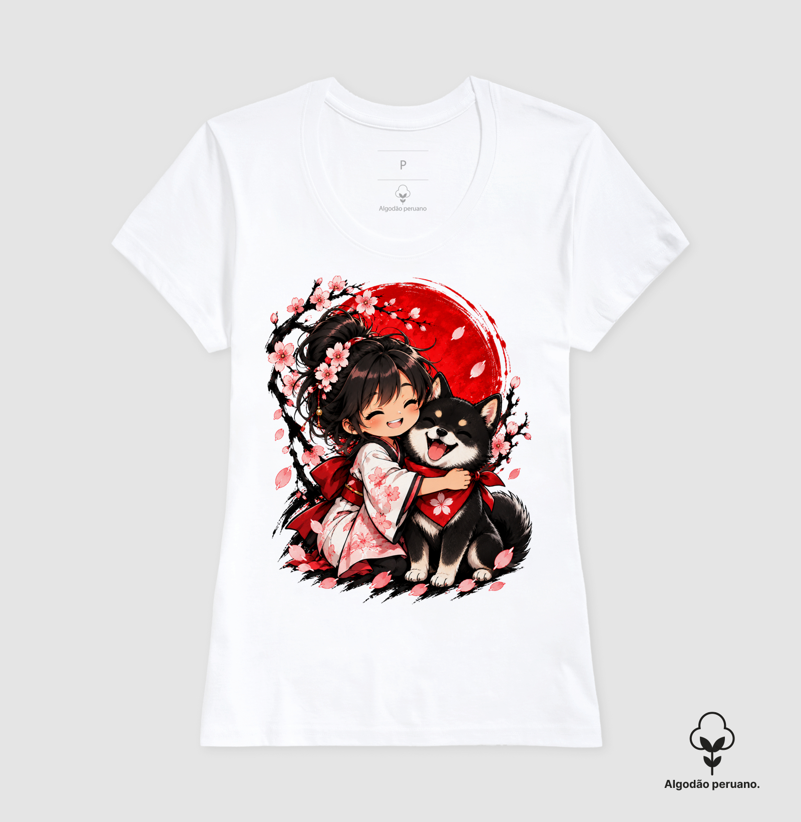 Sakura & Shiba — Amizade que Floresce (Preto) - Imagem 5