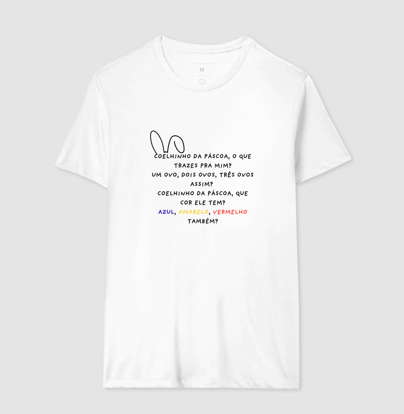 Práxis Camiseta Colorida Coelhinho da Páscoa