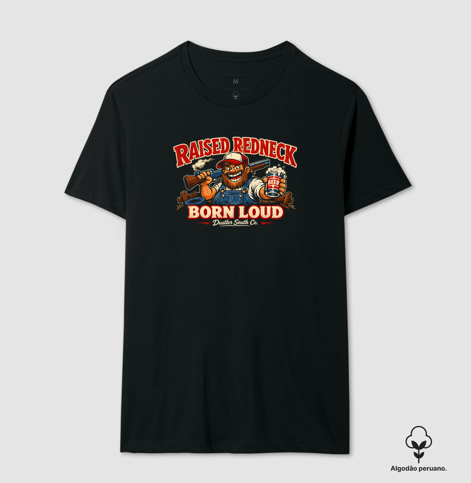 Country Masculina Raised Redneck Born Loud - Imagem 3