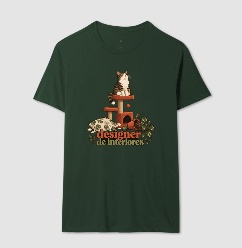 Camiseta Gato Humor "designer de interiores" | Pelo & Pano - Imagem 12