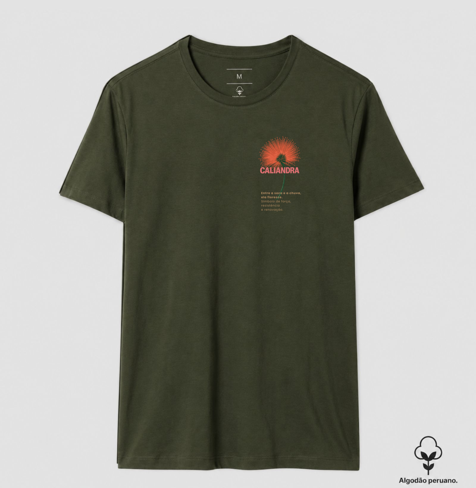 Camiseta Branca Caliandra Flor do Cerrado 100% Algodão - Imagem 10