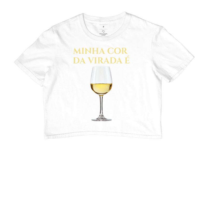 Camiseta Cropped Cor da Virada - Branco - Imagem 3