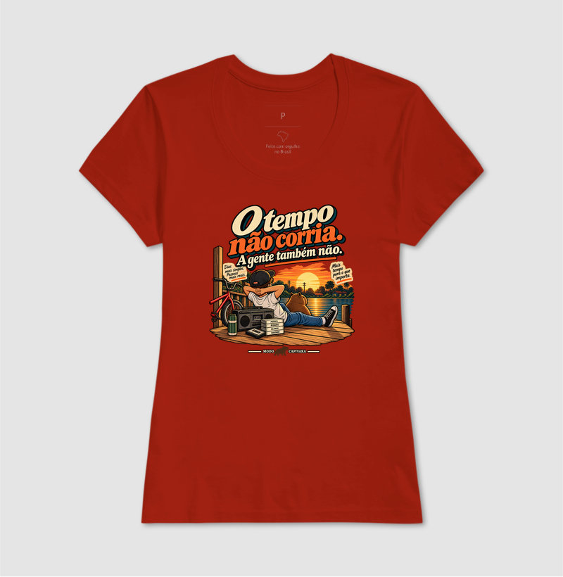 O TEMPO NÃO CORRIA. A GENTE TAMBÉM NÃO - Modo Capivara - Camiseta - Imagem 13