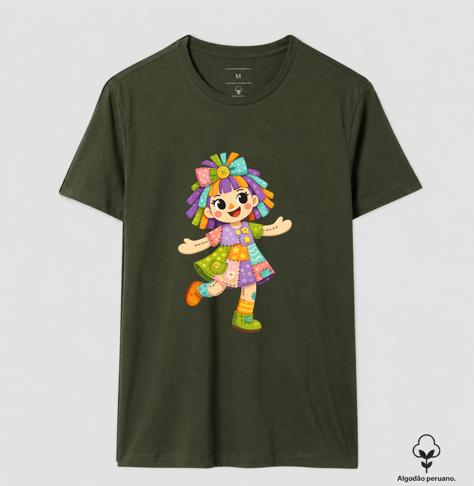 Camiseta Algodão Peruano Boneca de Pano - Azul - Imagem 12