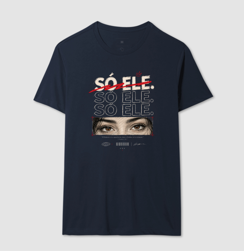 Camiseta Só Ele — 1 Samuel 16:7 | Algodão Premium  - Imagem 5