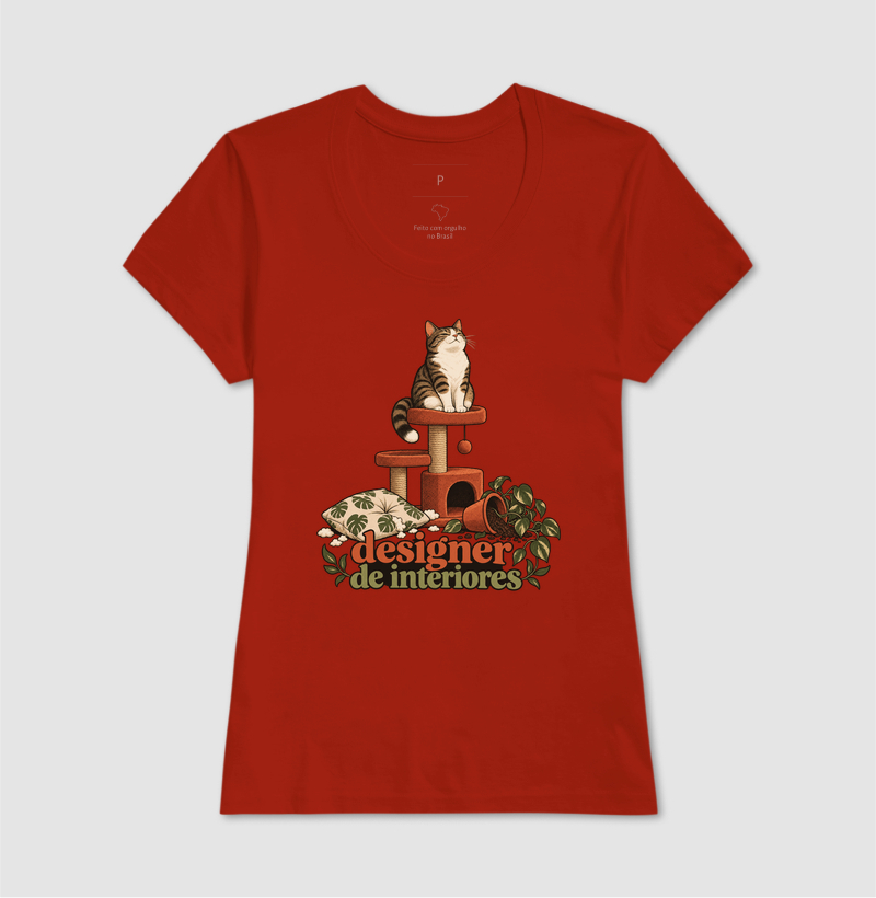 Camiseta Gato Humor "designer de interiores" | Pelo & Pano - Imagem 11