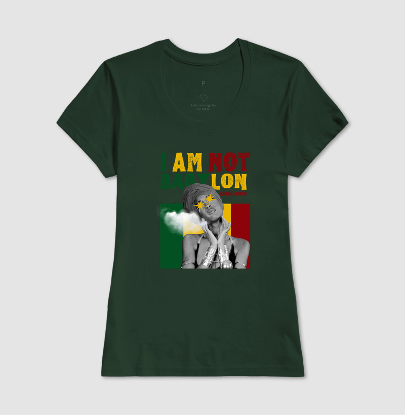 Camiseta I Am Not Babylon!  Coleção Reggae. Masculina e feminina. Algodão Premium. - Imagem 11