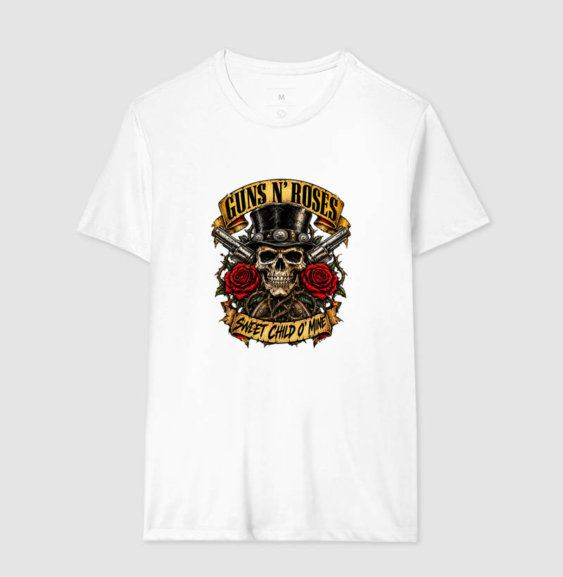 Camiseta Rock Caveira e Rosas Vintage – Skull Rock Rebelde - Imagem 4