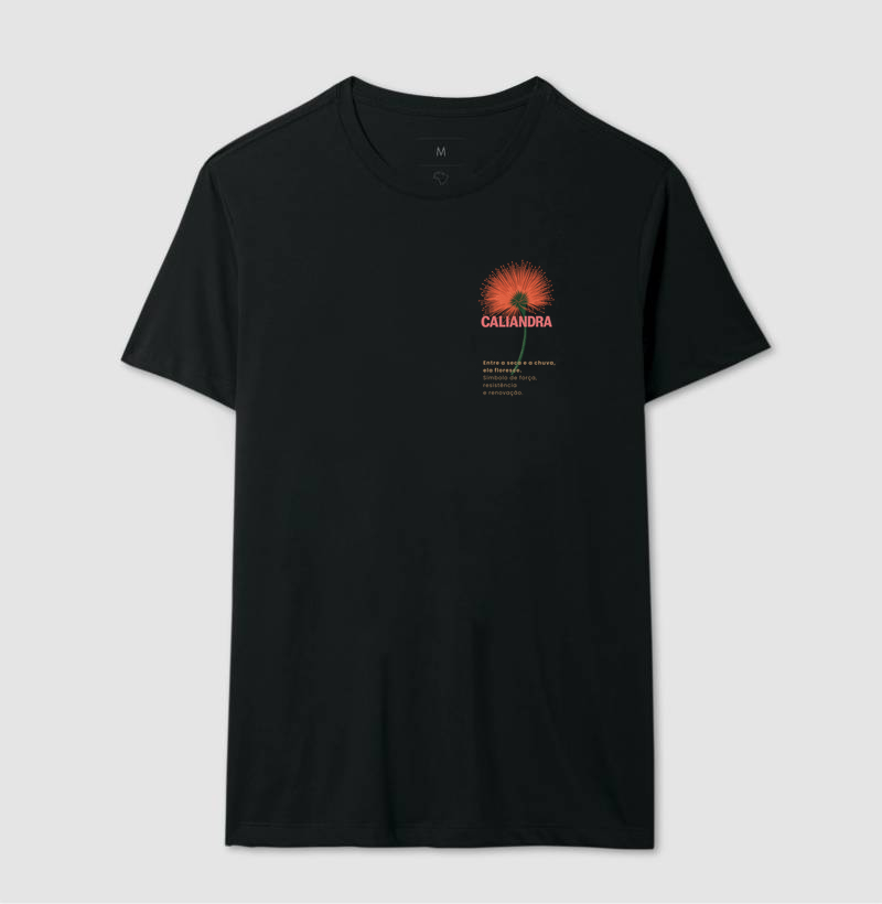 Camiseta Branca Caliandra Flor do Cerrado 100% Algodão - Imagem 2