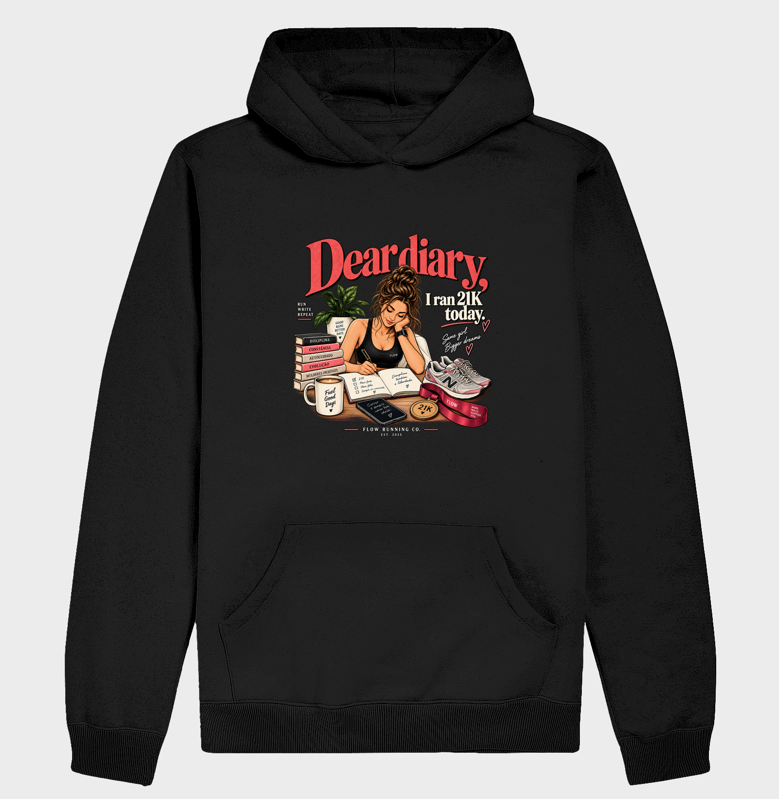 Hoodie Moletom Corrida - Dear Diary, I Ran 21k Today - Imagem 2