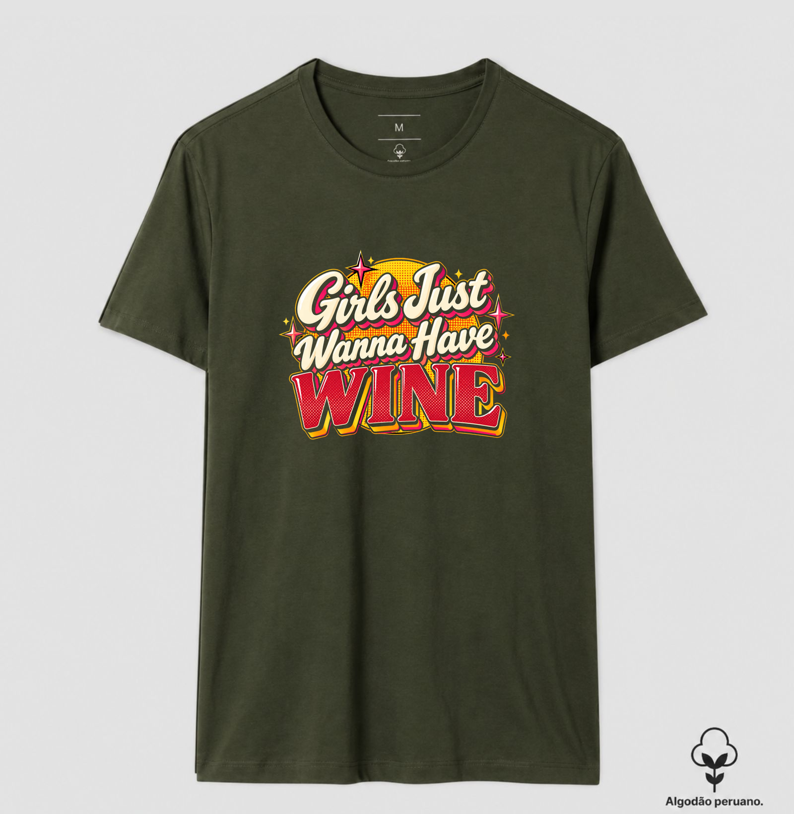 Camiseta Girls Just Wanna Have Wine – Estampa Retrô de Vinho - Imagem 5