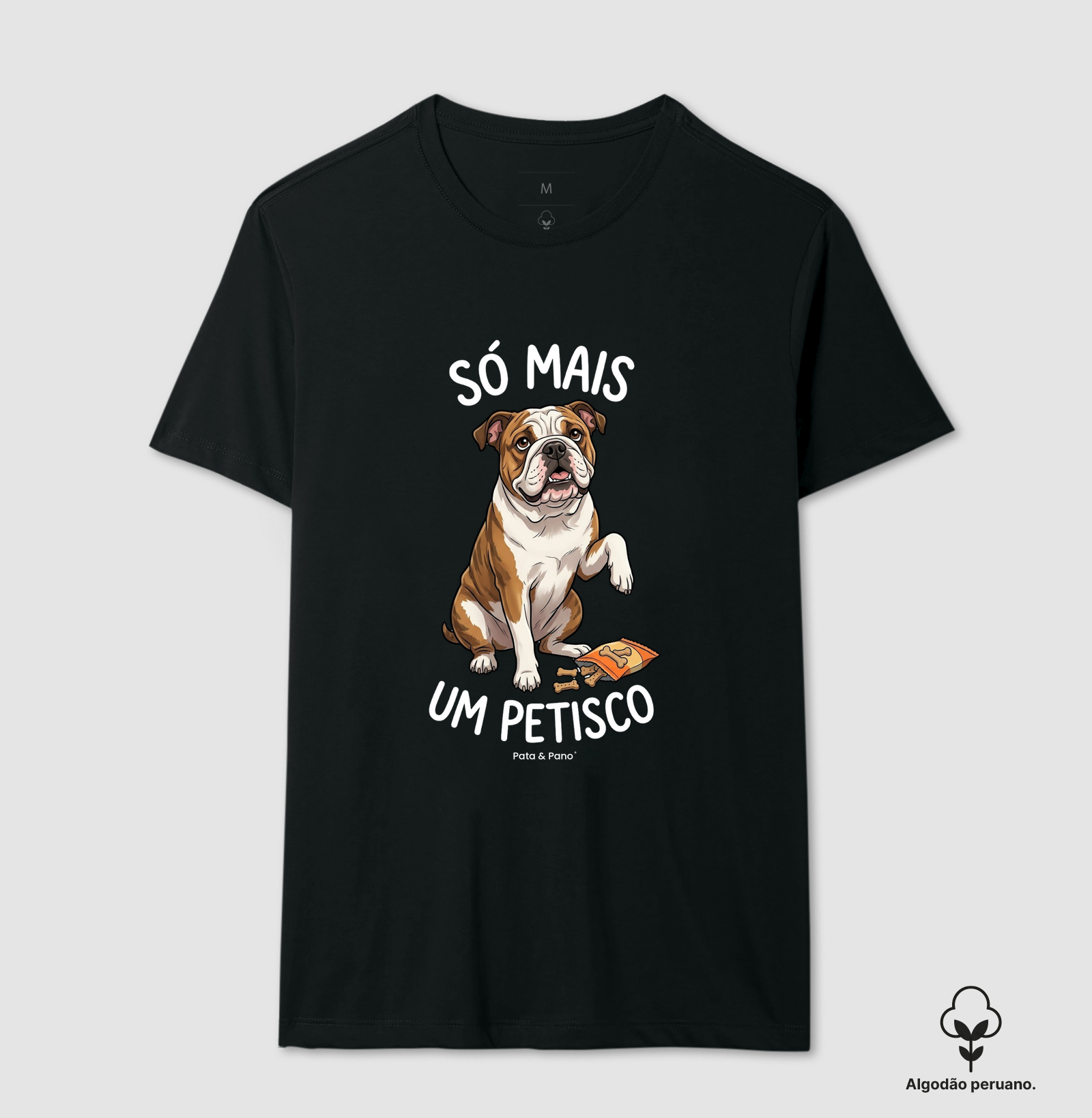 CAMISETA ALGODÃO PERUANO BULLDOGUE INGLÊS PETISCO - Imagem 6