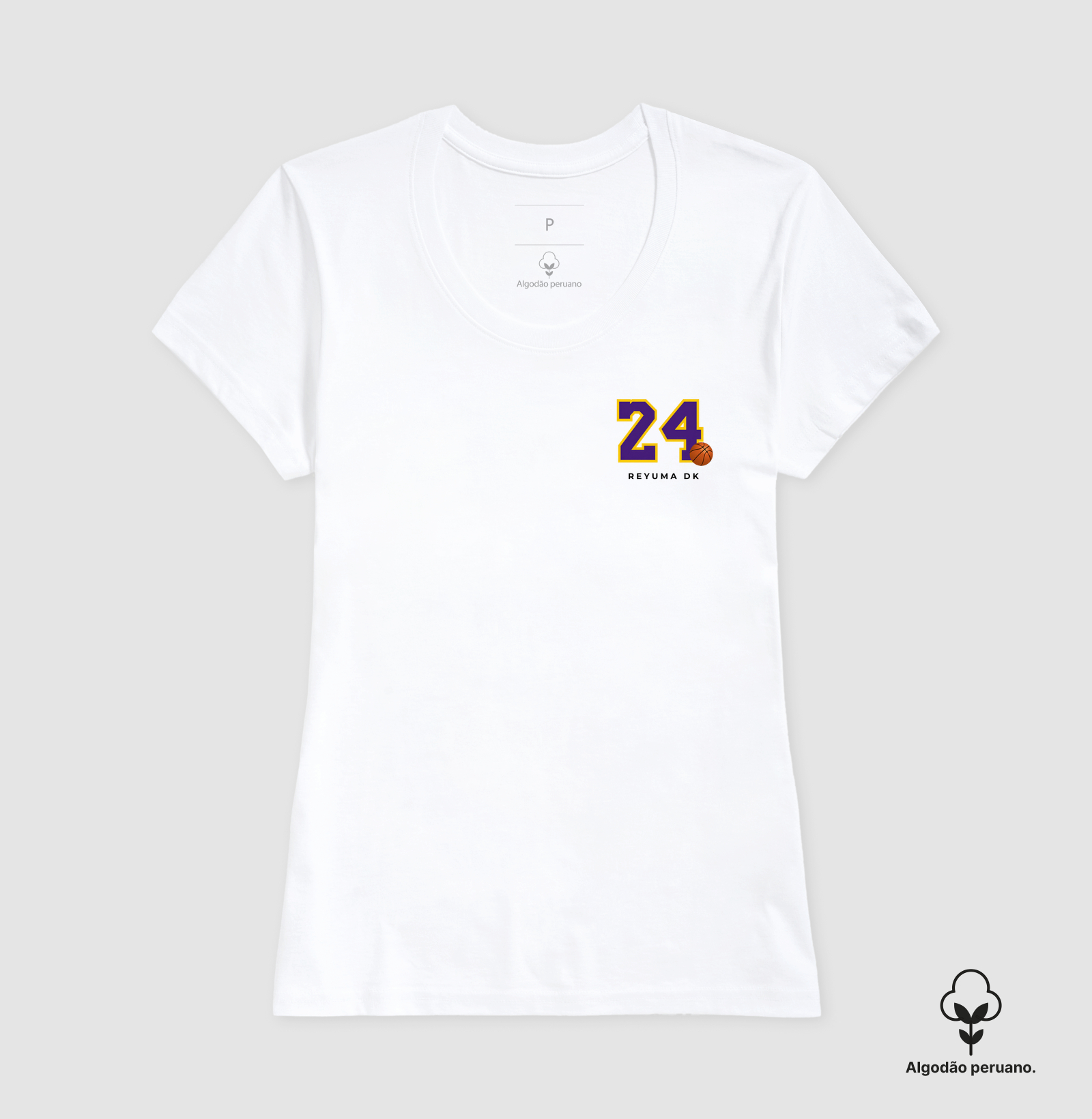 Camiseta Masculina de Algodão Peruano Basquete "24 Mamba" - Imagem 4