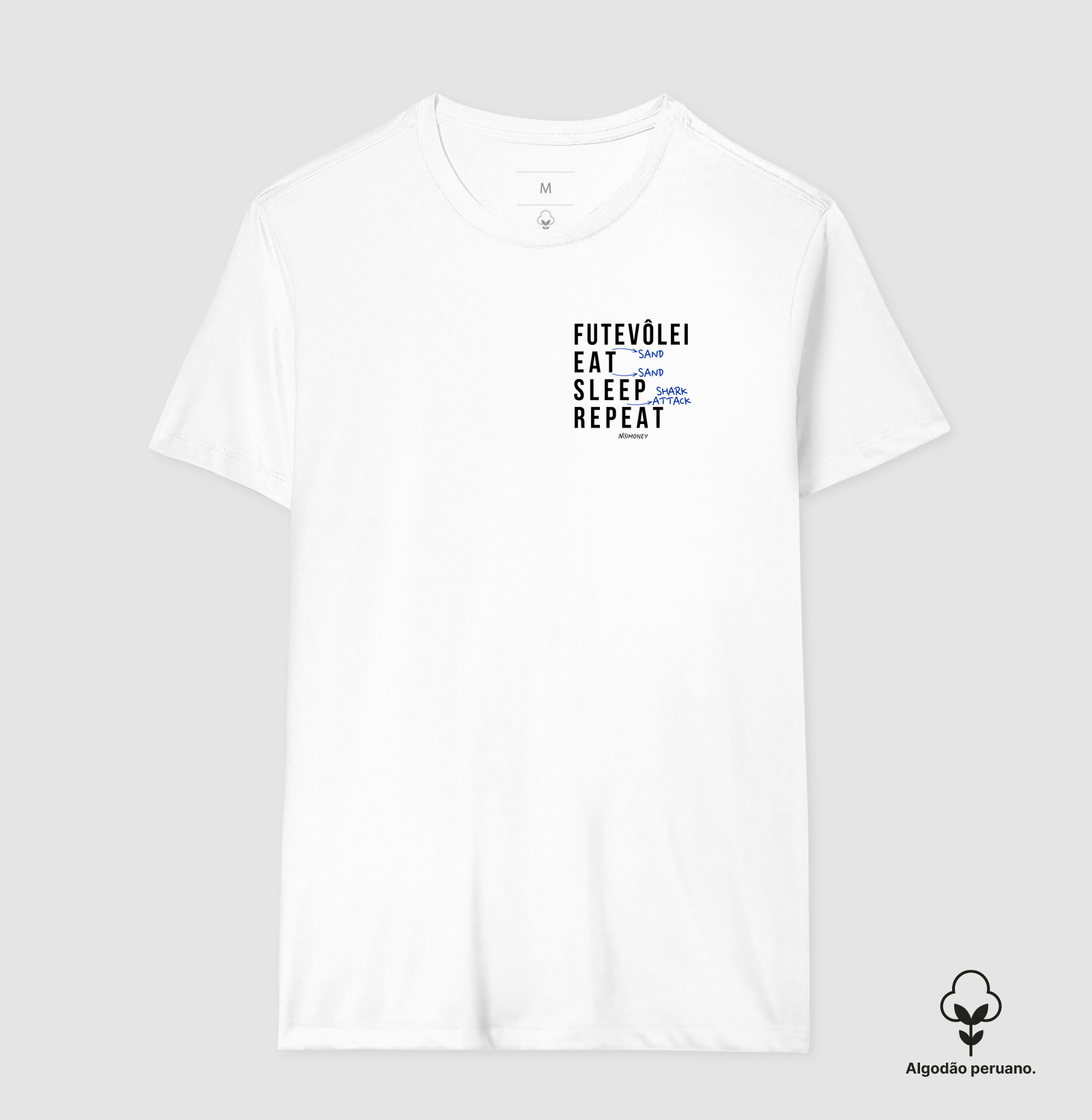 Camiseta Futevôlei (Sand). Eat. Sleep. Repeat. - Algodão Peruano - Imagem 5