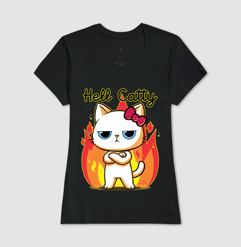 Camiseta Gato Sincero Hell Catty - Imagem 3