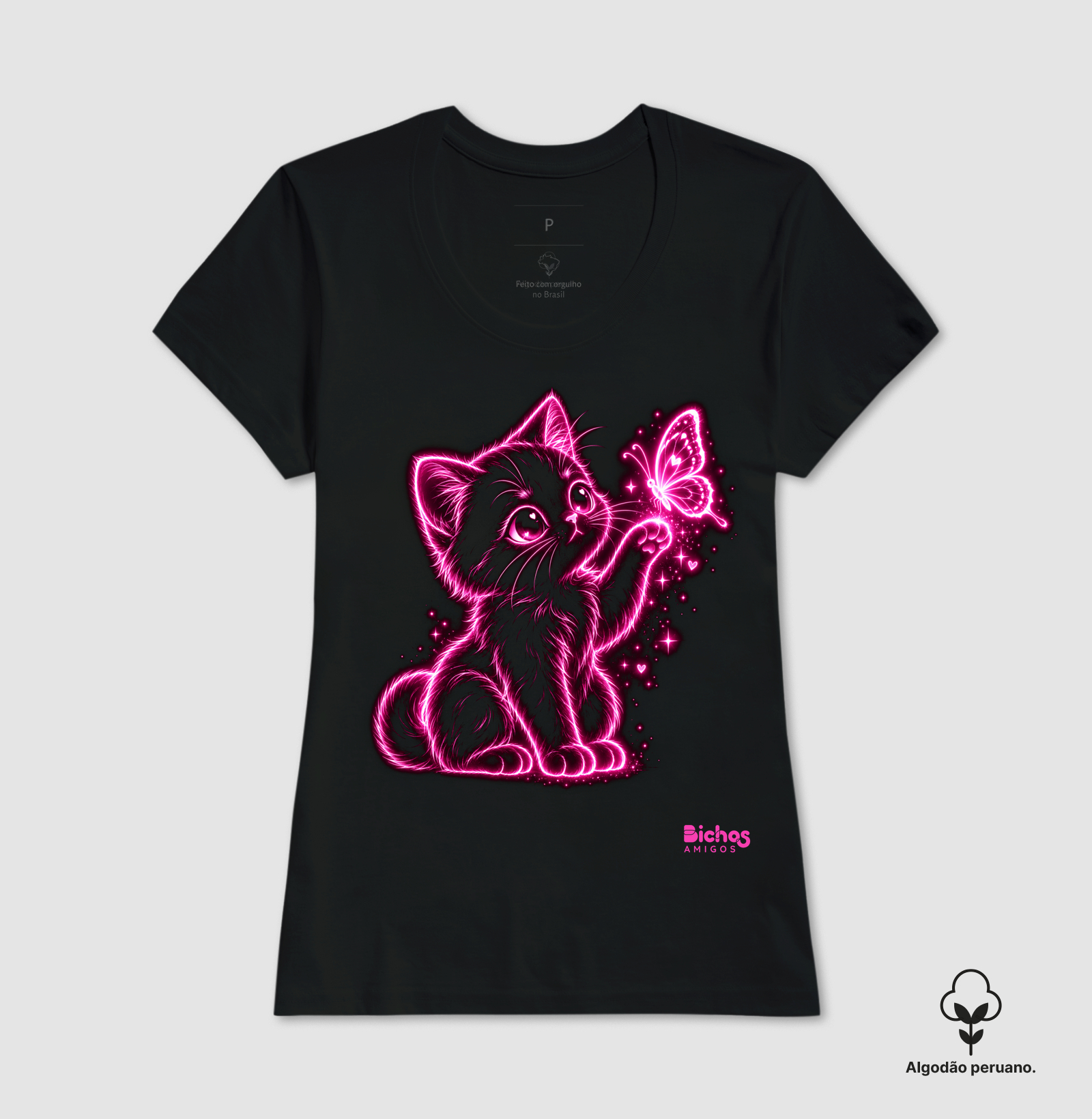Gata e Borboleta Neon - Imagem 5