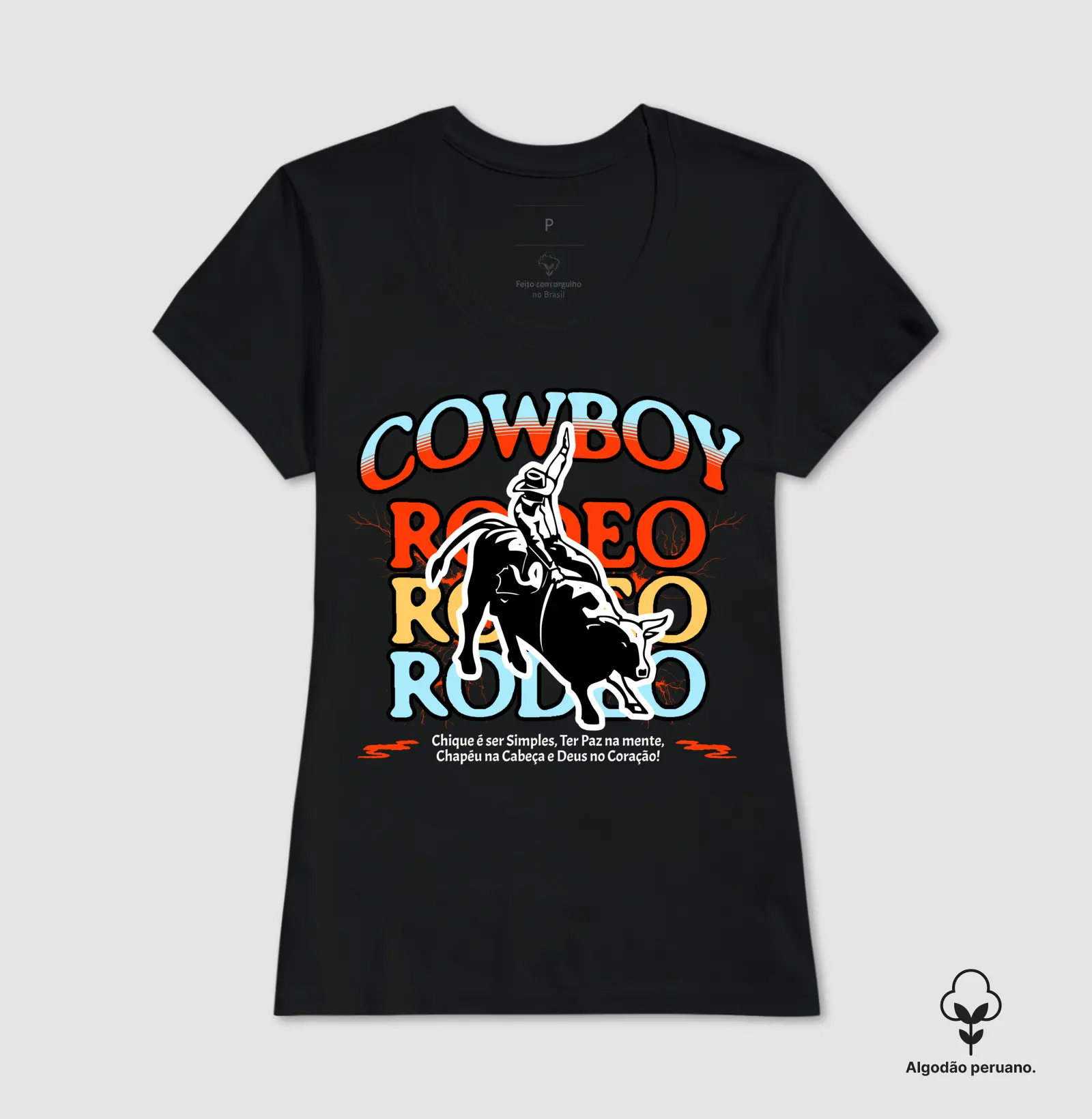 Camiseta Algodão Peruano Cowboy Rodeo - Imagem 3