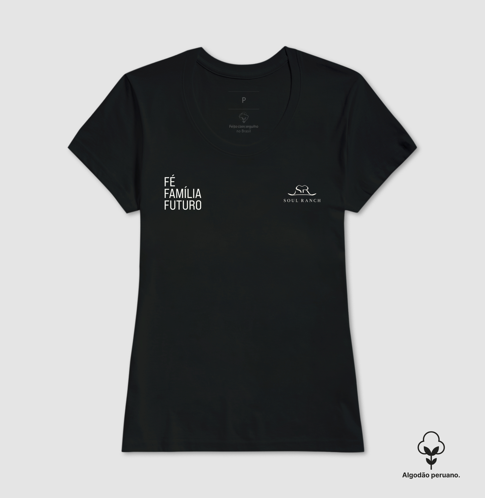 Camiseta em Algodão Peruano Fé, Família e Futuro - Imagem 3
