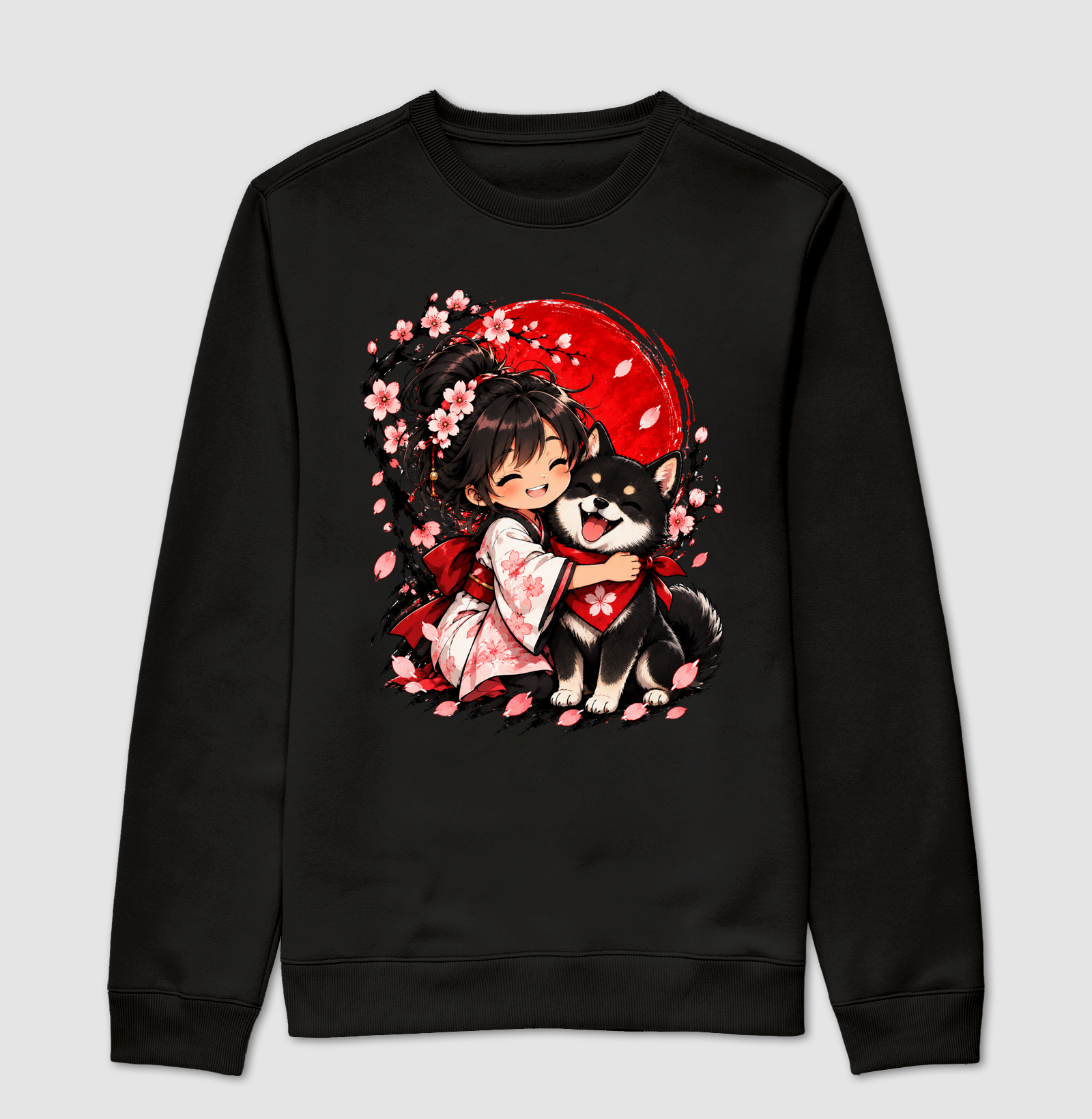 Sakura & Shiba — Amizade que Floresce (Preto) - Imagem 4