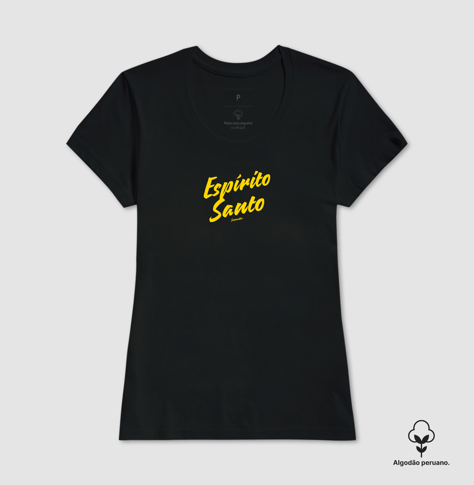 Camiseta Algodão Peruano Cristã Espírito Santo Manuscrito - Imagem 6