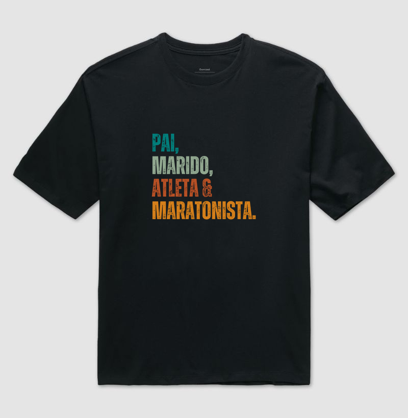 Camiseta Oversized Corrida - Pai, Marido, Atleta e Maratonista - Imagem 2
