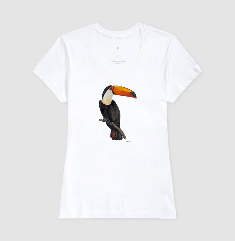 Camiseta Tucano Brasileiro em Aquarela – Arte por Taana - Imagem 5