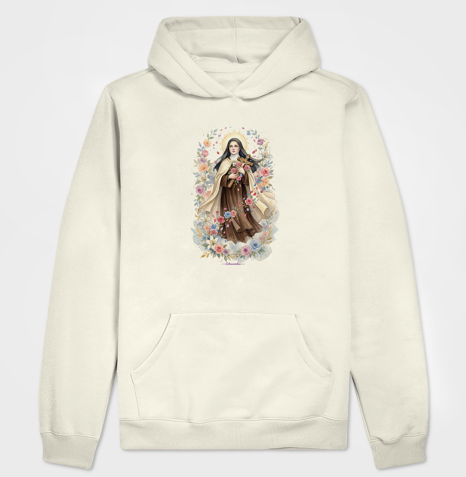Santa Teresinha do Menino Jesus - Chuva de Rosas - Aquarela - Imagem 2