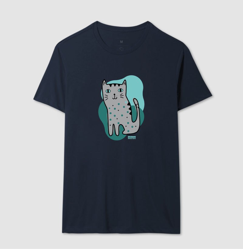 Desenho de gato cinza com fundo verde - Imagem 7