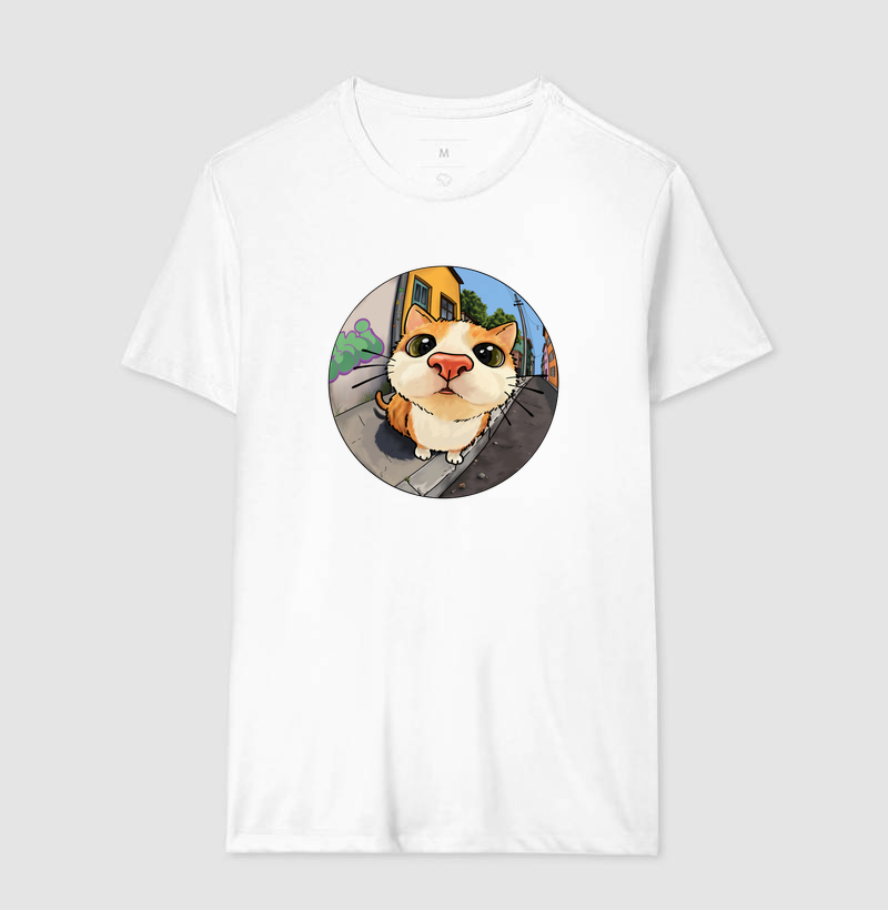 Camiseta Kaki Gatinho Regular Fit - Imagem 4
