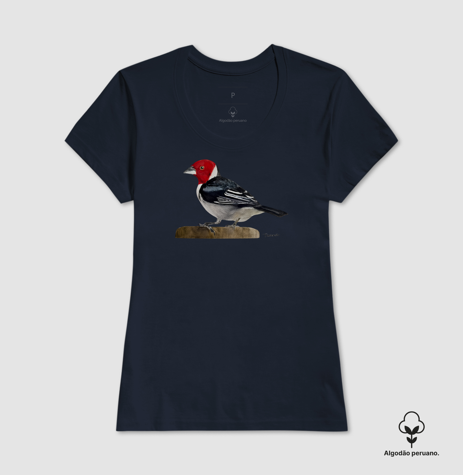 Camiseta Cardeal-do-Nordeste – Aves do Brasil Algodão Peruano - Imagem 6