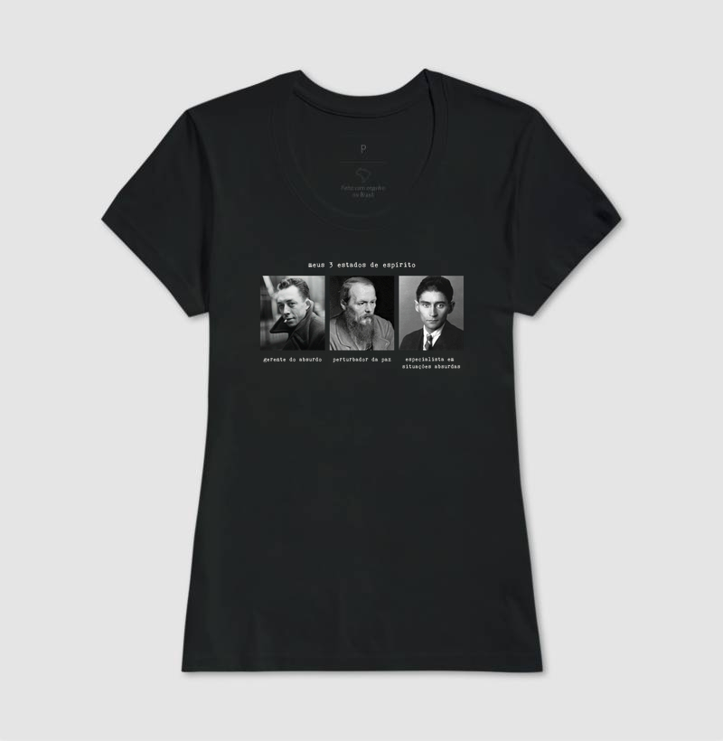 Camiseta Meus 3 Estados de Espírito | Camus, Kafka e Dostoiévski - Imagem 5
