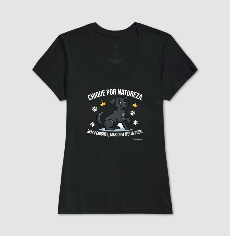 CAMISETA VIRA-LATA PRETO CHIQUE - Imagem 3