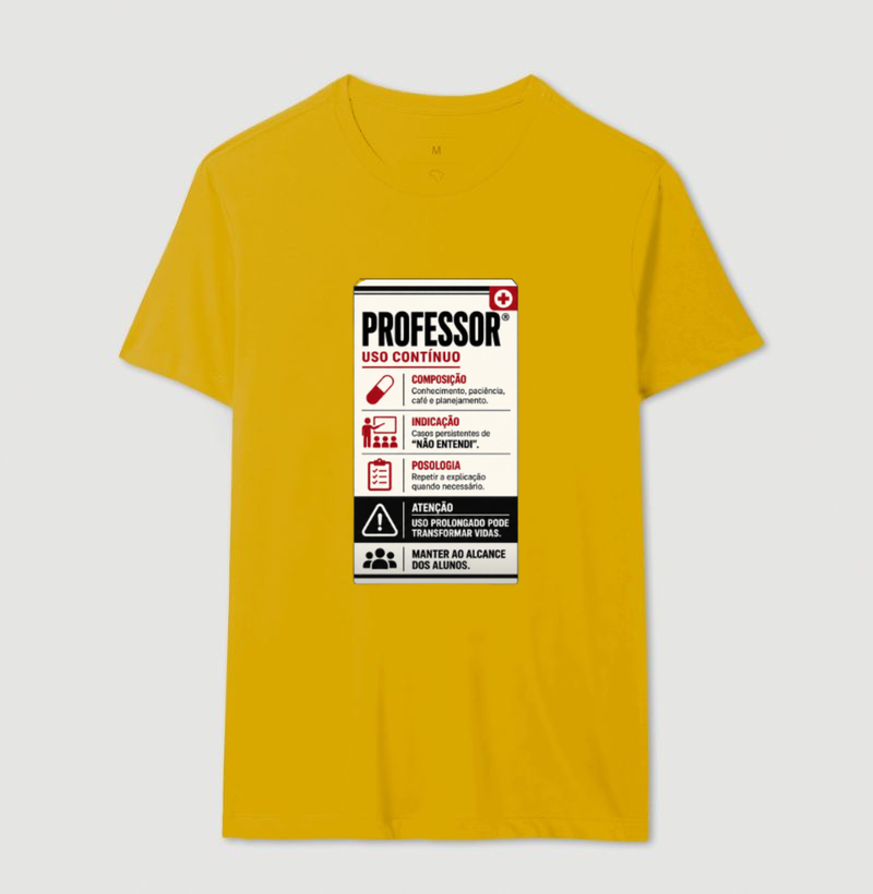 Camiseta Masculina Algodão Bula Professor Uso Contínuo - Imagem 16