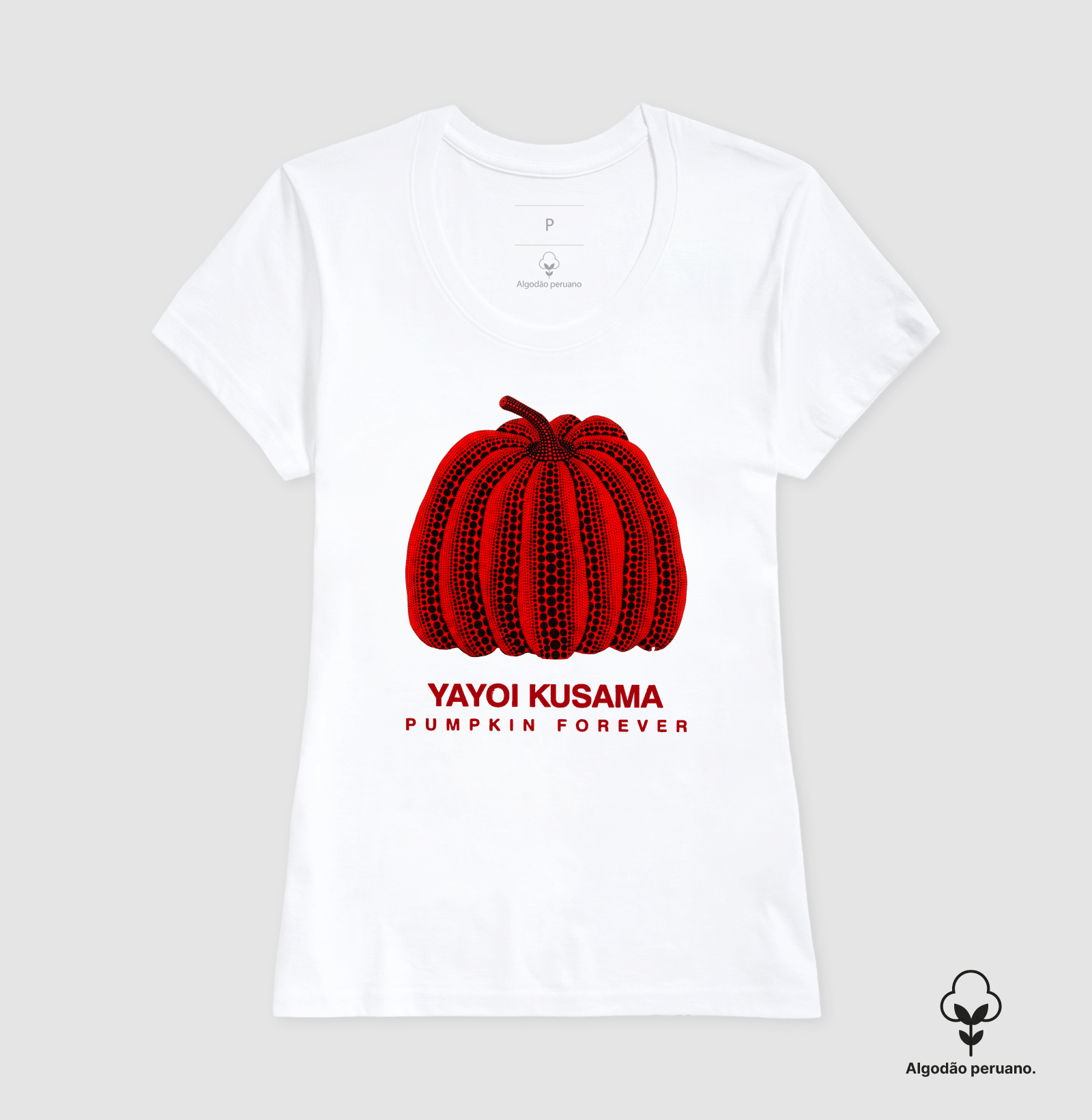 Camiseta Yayoi Kusama Pumpkin Algodão Peruano Tanguis - Imagem 5