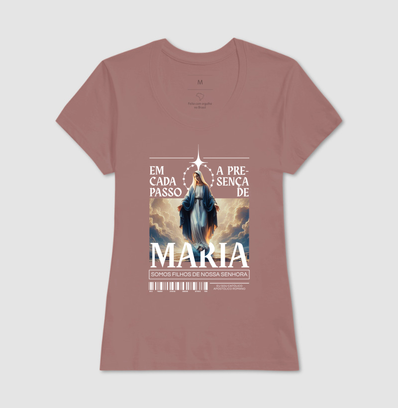 Camiseta Em Cada Passo A Presença de Maria - Imagem 15