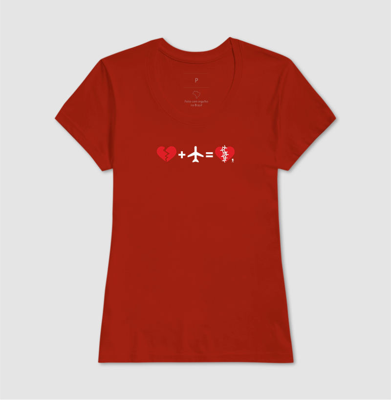 Camiseta Coracao Partido Mais Aviao Igual Coracao Curado | Equacao Viagem Humor | Colecao Viciados em Viagem - Imagem 14