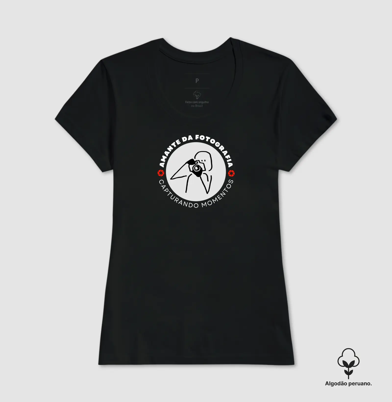 Camiseta Premium algodão Peruano amante da fotografia - Imagem 2