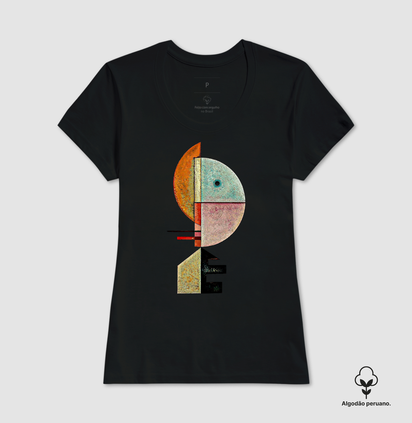 Camiseta Premium Algodão Peruano Arte Abstrata Kandinsky Upward - Imagem 5