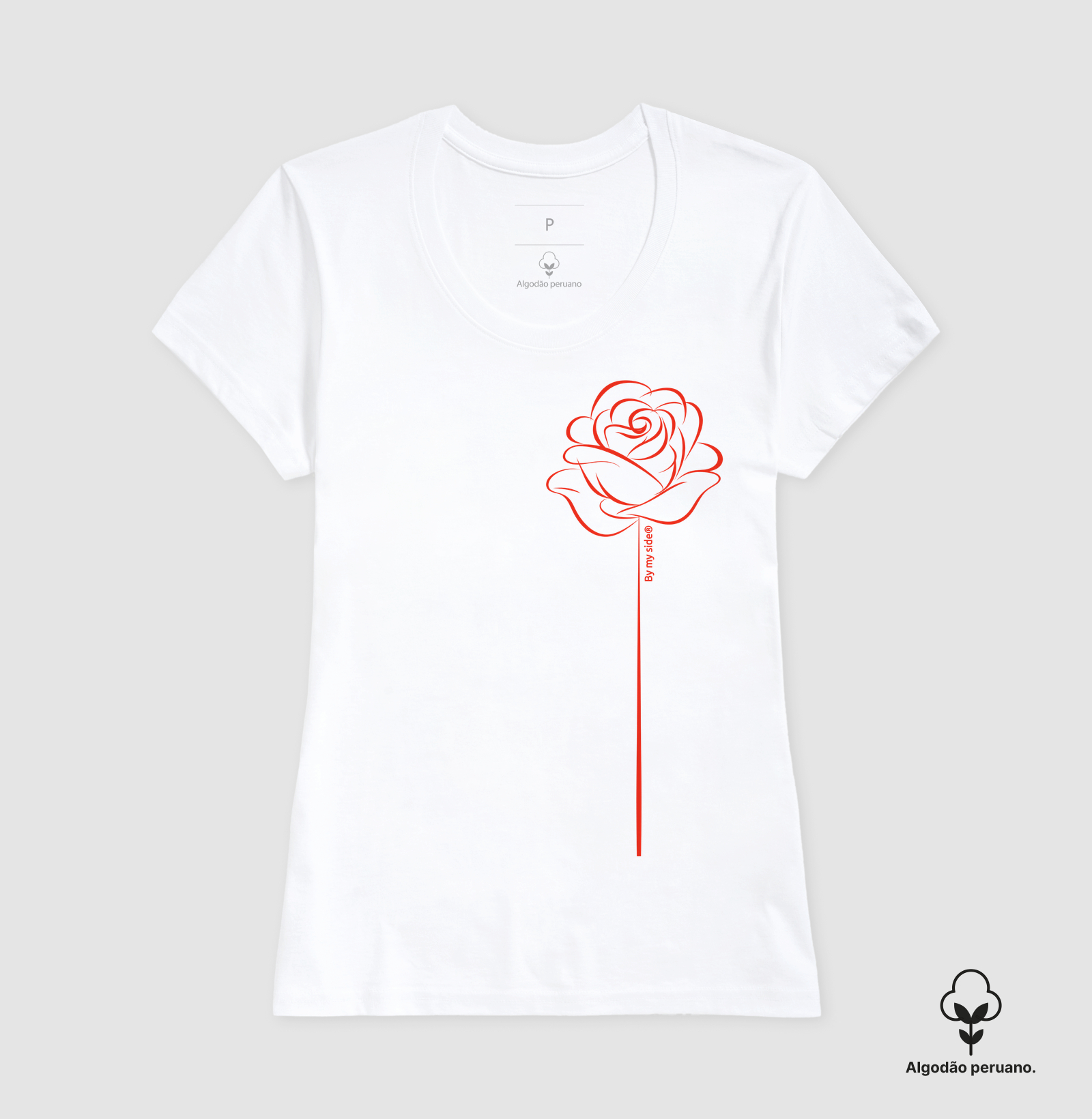 ROSA SOLITÁRIA - Algodão Peruano - Imagem 6